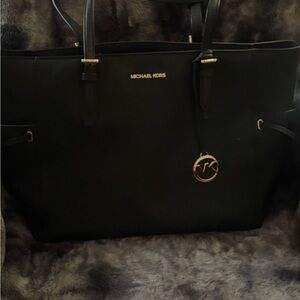 Michael Kors Black Tote with Gold Accents